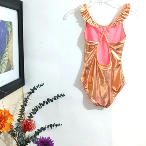 BLEU ICE GIRLS SHIMMER PEACH SWIMSUIT NWOT SIZE LG - Picture 3 of 10